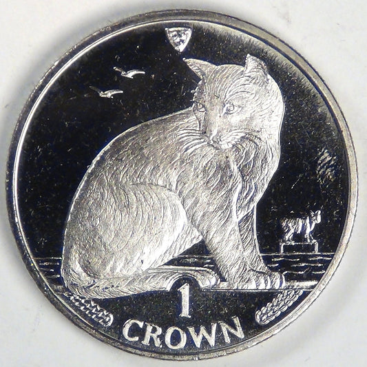 ISLE OF MAN - British Crown Dependency, Elizabeth II, 1990 Crown, Gem BU