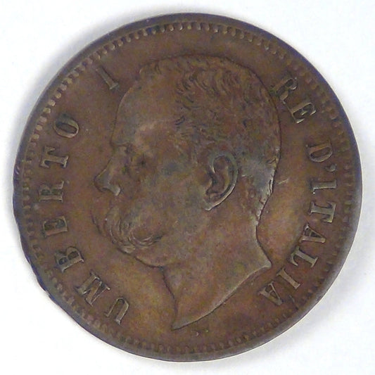 ITALY - Kingdom, Umberto I, 1897 R, 2 Centesimi, Choice Very Fine