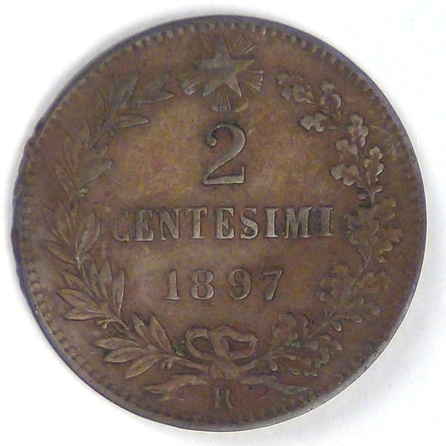 ITALY - Kingdom, Umberto I, 1897 R, 2 Centesimi, Choice Very Fine