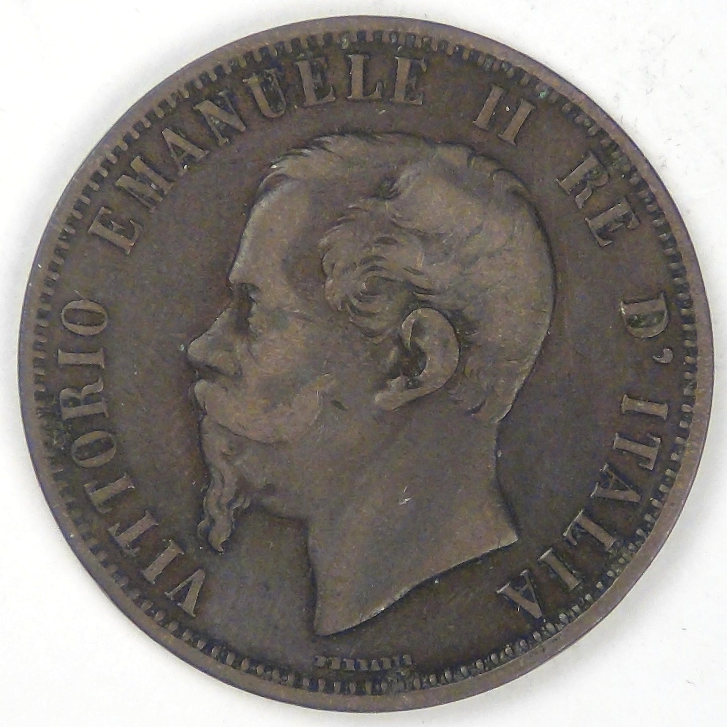 ITALY - Kingdom, Vittorio Emmanuel II, 1867 H, 10 Centesimi, Very Fine