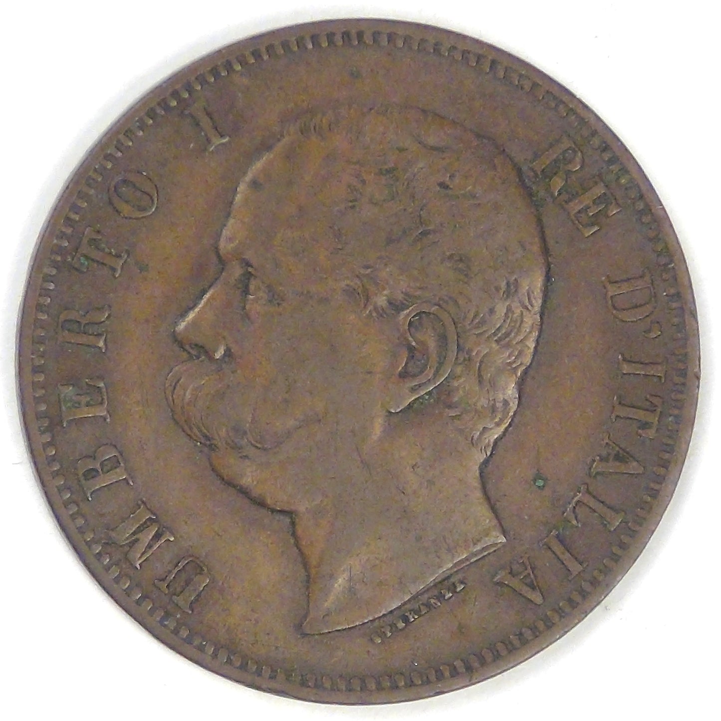ITALY - Kingdom, Umberto I, 1893 R, 10 Centesimi, about Very Fine
