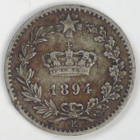 ITALY - Kingdom, Umberto I, 1894 R, 20 Centesimi, Very Fine