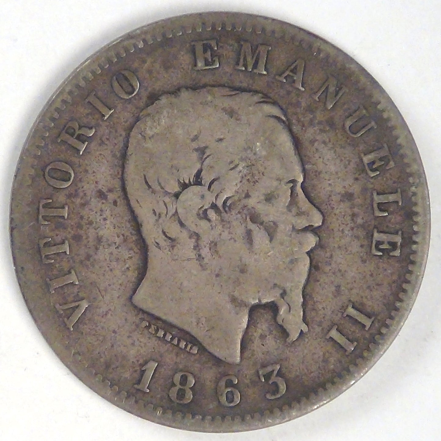 ITALY - Kingdom, Vittorio Emmanuel II, 1863 M, Lira, Fine