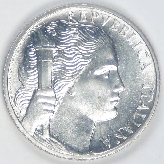 ITALY - Republic, 1950 R, 5 Lire, Brilliant Uncirculated