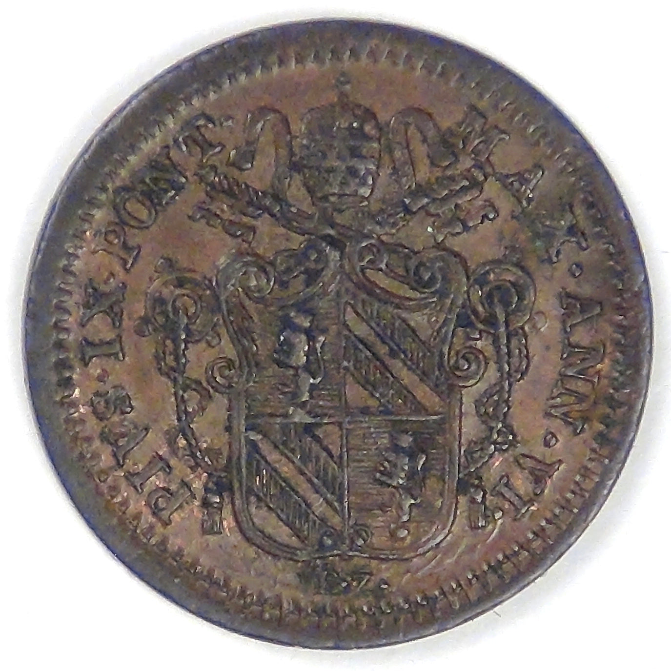 PAPAL STATES, Pius IX, 1851-VI R, Quattrino, Choice Extra Fine