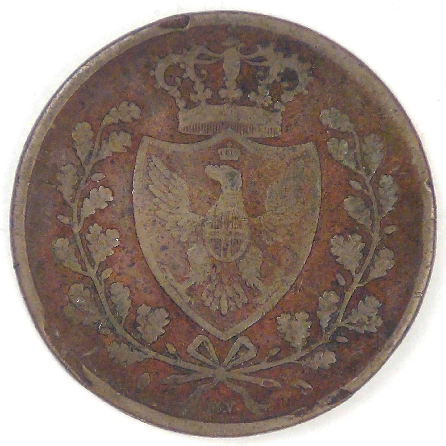 ITALY - Kingdom of Piedmont-Sardinia, Charles Felix, 1826 P, Centesimo, Fine