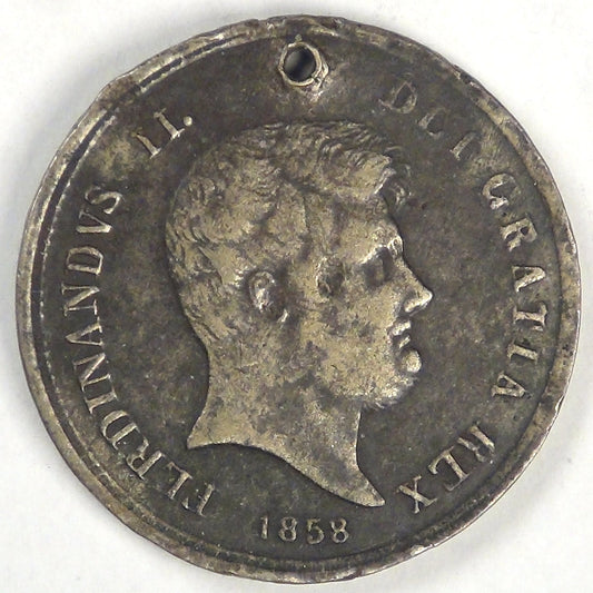 ITALY - Kingdom of the Two Sicilies, Ferdinand II, 1858, 60 Grana, VF details