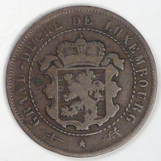 LUXEMBOURG - Grand Duchy, William III, 1854, 2½ Centimes, Fine
