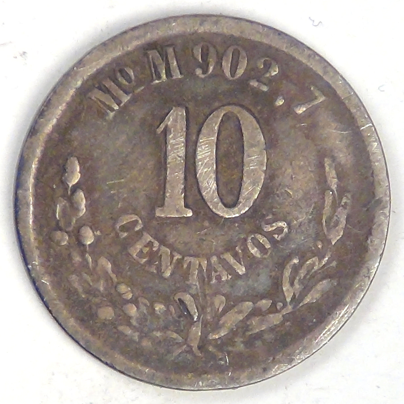 MEXICO - Second Republic, 1886 Mo M, 10 Centavos, Fine