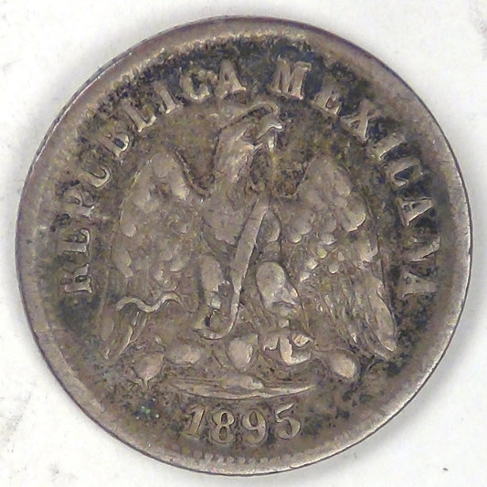 MEXICO - Second Republic, 1895 Zs Z, 10 Centavos, Extra Fine