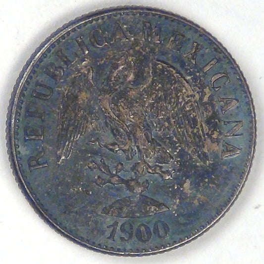 MEXICO - Second Republic, 1900 Mo M 10 Centavos, Almost Uncirculated