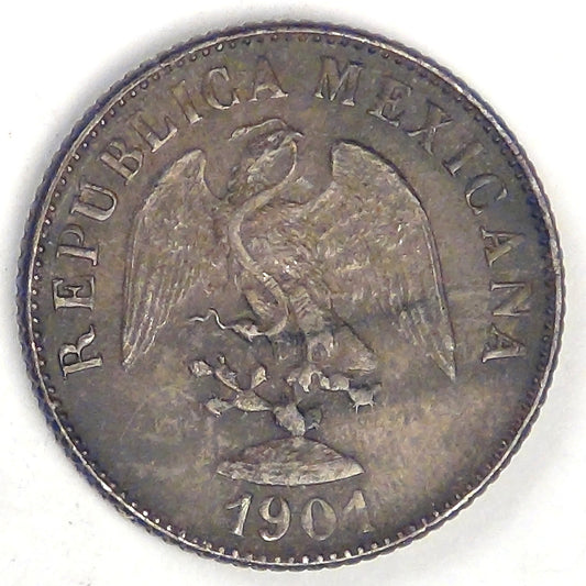 MEXICO - Second Republic, 1901 Cn Q 10 Centavos, Choice Extra Fine