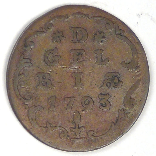 NETHERLANDS - Gelderland, Dutch Republic, 1793 Duit, Choice Fine