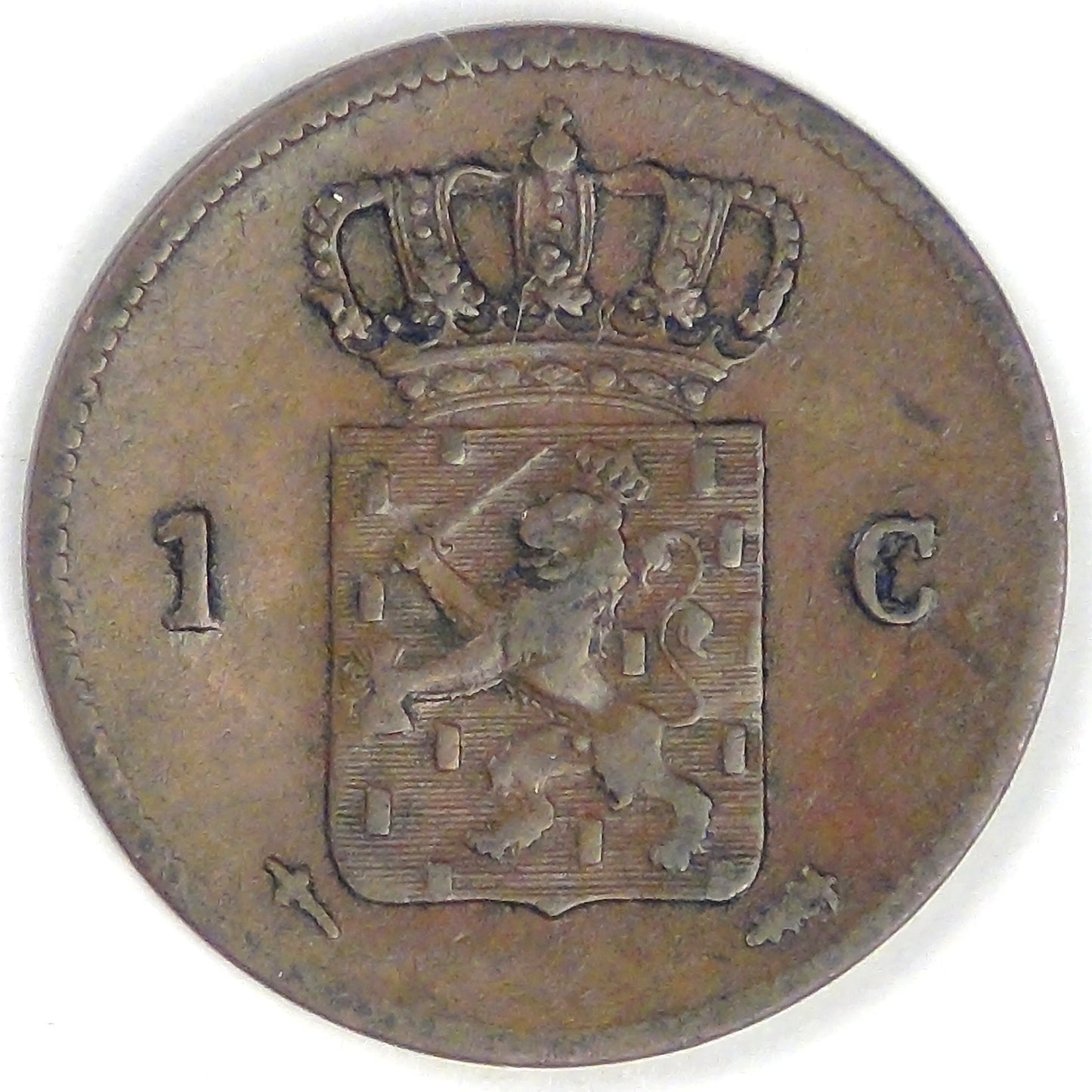 NETHERLANDS, William III, 1861, Cent, Very Fine