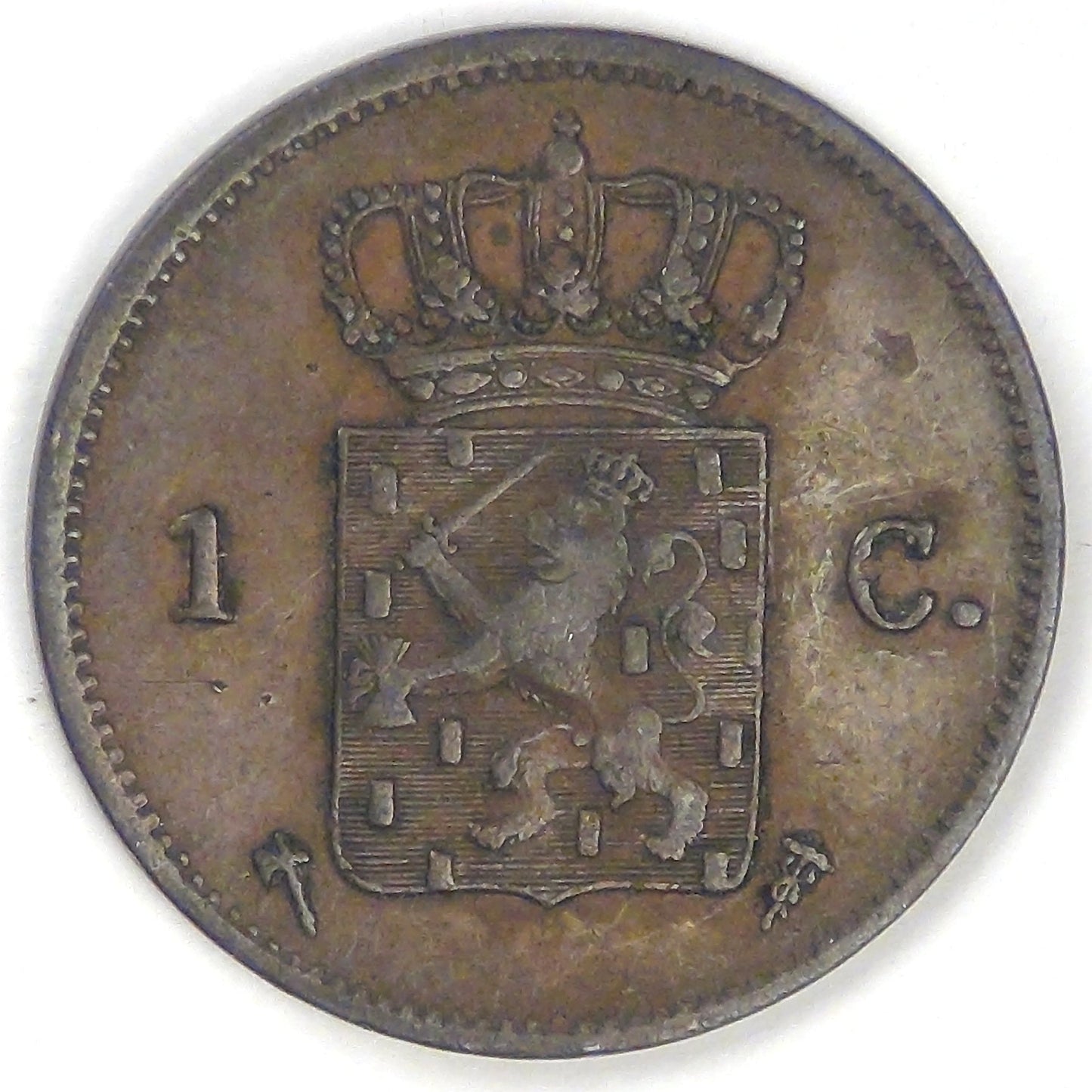 NETHERLANDS, William III, 1877, Cent, Choice Very Fine