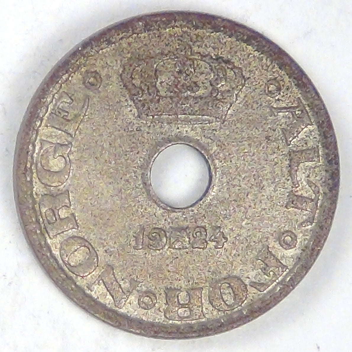 NORWAY, Haakon VII, 1924, 10 Øre, Almost Uncirculated