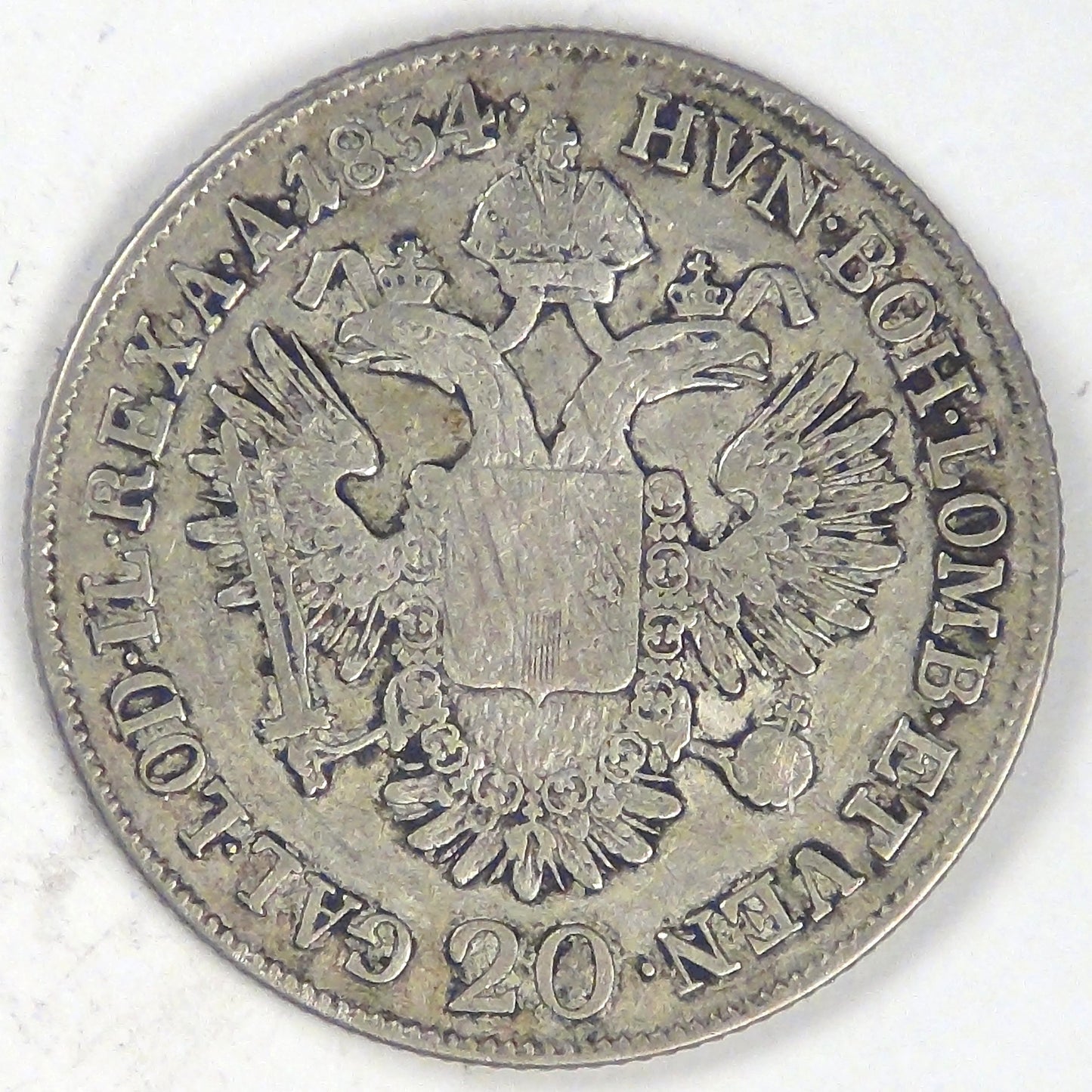 AUSTRIA - Empire, Franz I, 1834 A, 20 Kreuzer, Fine+