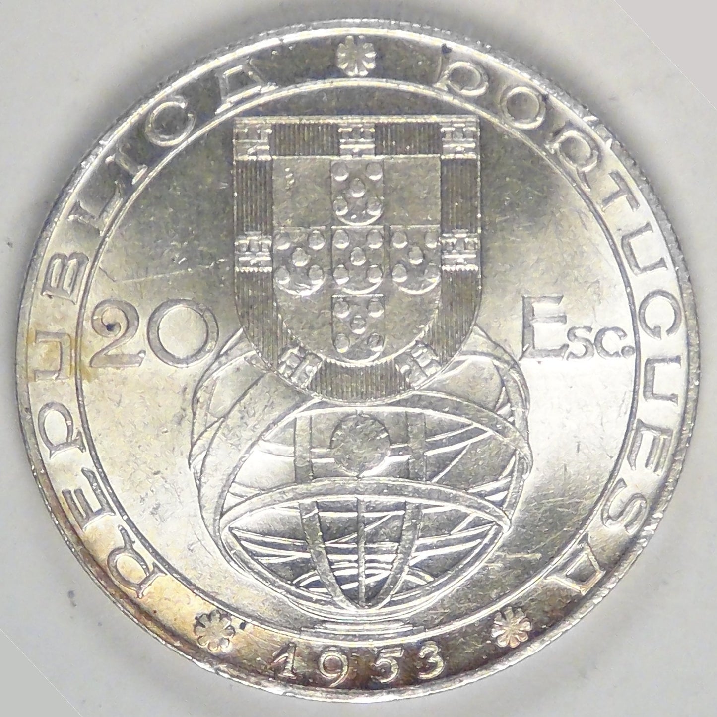 PORTUGAL - 2nd Republic, 1953, 20 Escudos, Choice AU