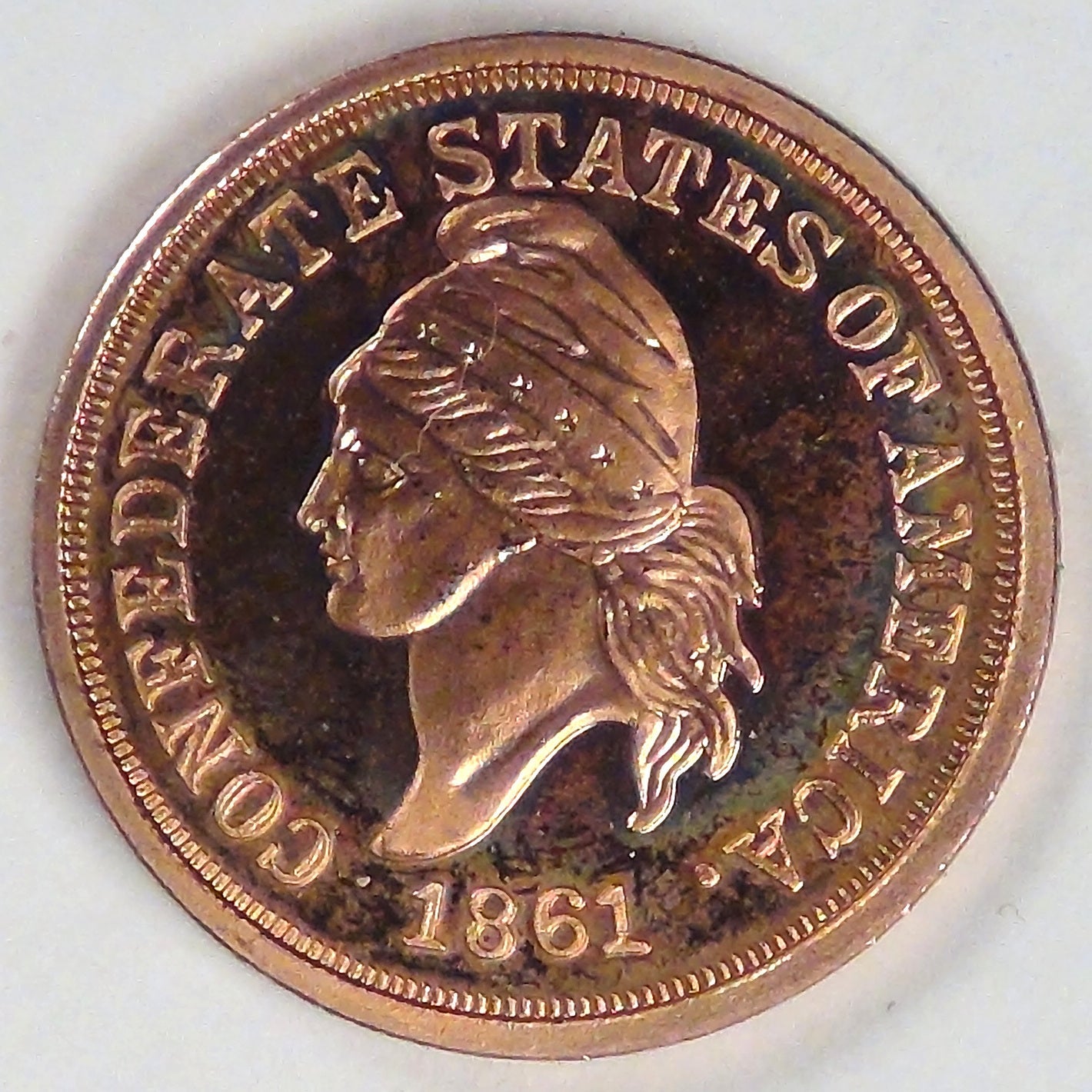 CONFEDERATE STATES OF AMERICA, 1861 Cent and Half Dollar, Gem Proof DCAM (Replicas)