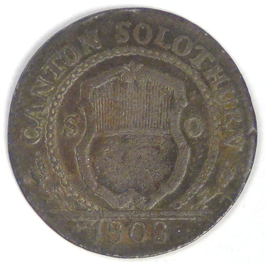 SWITZERLAND - Canton of Solothurn, 1808 Batzen, Choice Fine / Very Good