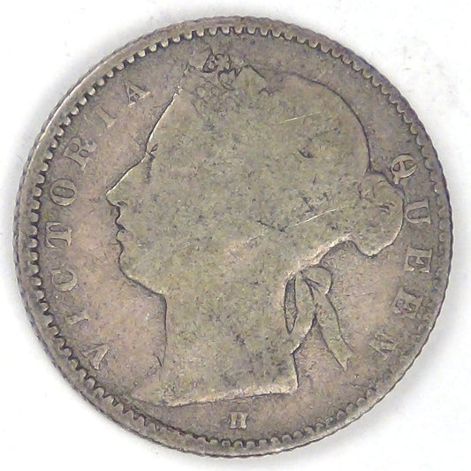 STRAITS SETTLEMENTS - British Colony, Victoria, 1874 H, 10 Cents, Very Good