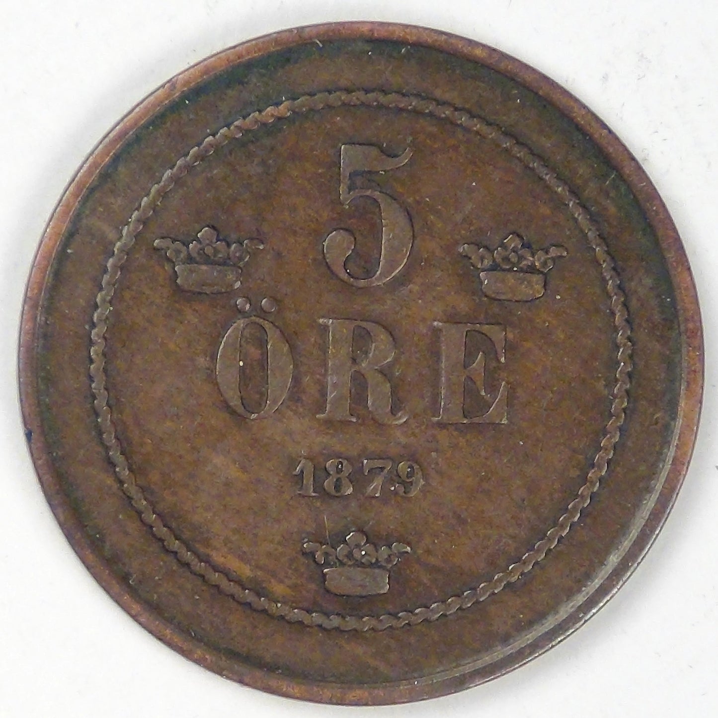 SWEDEN, Oscar II, 1879, 5 Öre, Very Fine