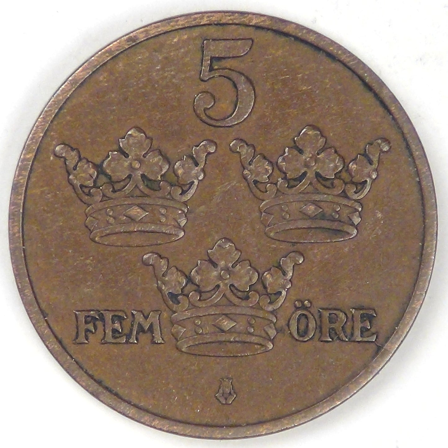 SWEDEN, Gustaf V, 1909, 5 Öre, Extra Fine