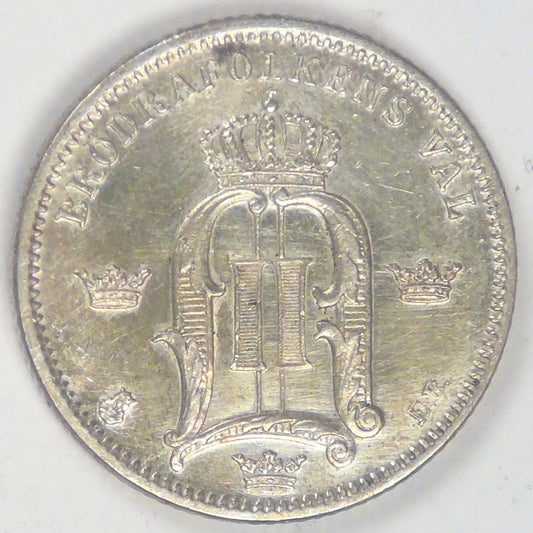 SWEDEN, Oscar II, 1883 EB, 50 Öre, AU