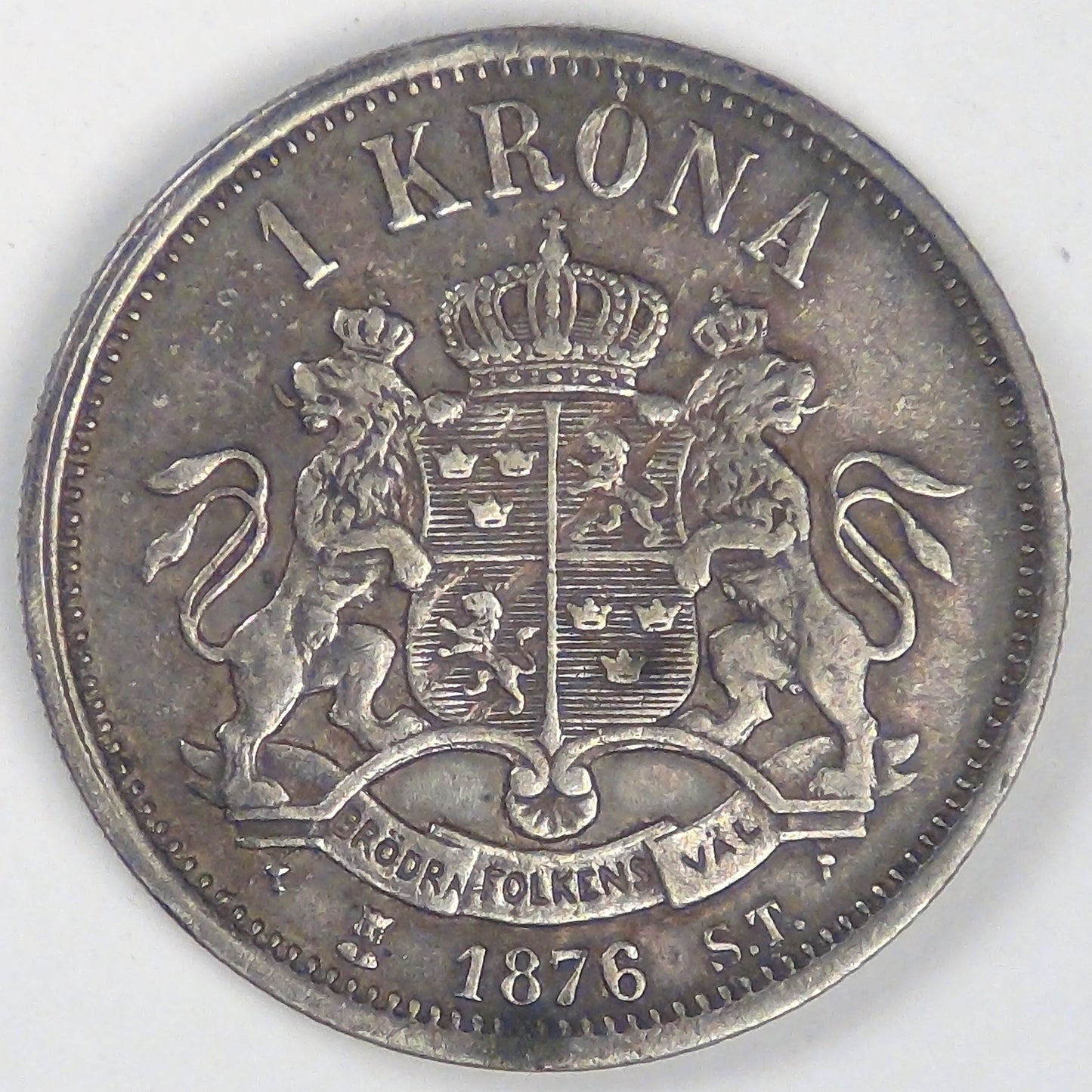 SWEDEN, Oscar II, 1876 ST Krona, Very Fine