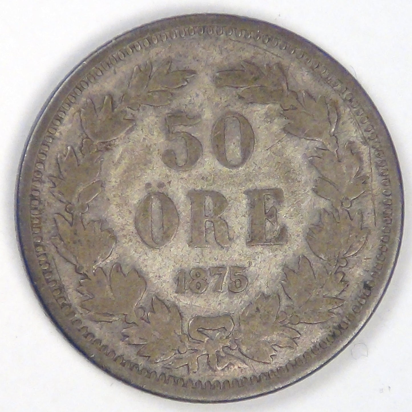 SWEDEN, Oscar II, 1875, 50 Öre, Very Good