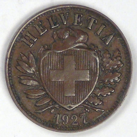 SWITZERLAND, 1927 B, 2 Rappen, Extra Fine
