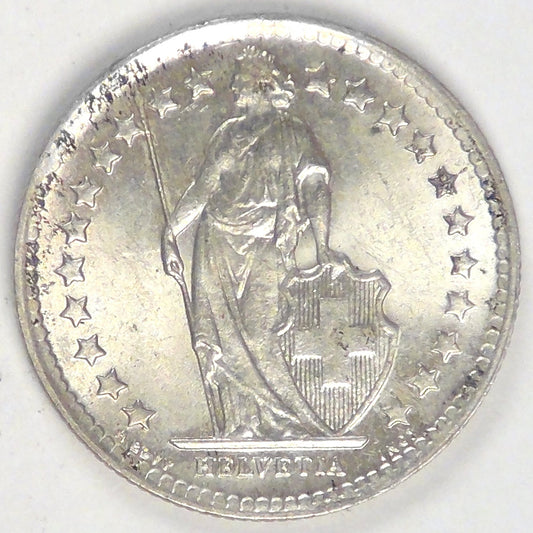 SWITZERLAND, 1959 B, ½ Franc, Choice BU