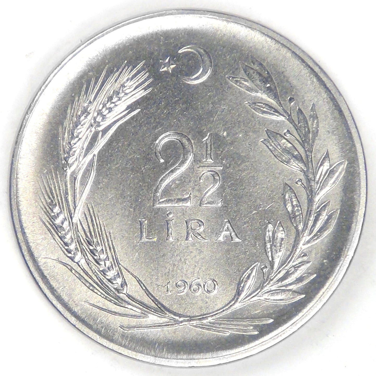 TURKEY - Republic, 1960, 2½ Lire, Choice BU
