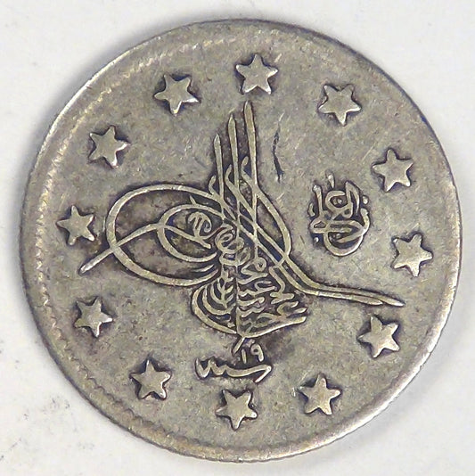 TURKEY - Ottoman Empire, Abdul Hamid II, AH1293/19 (1894), 2 Kurus, Very Fine