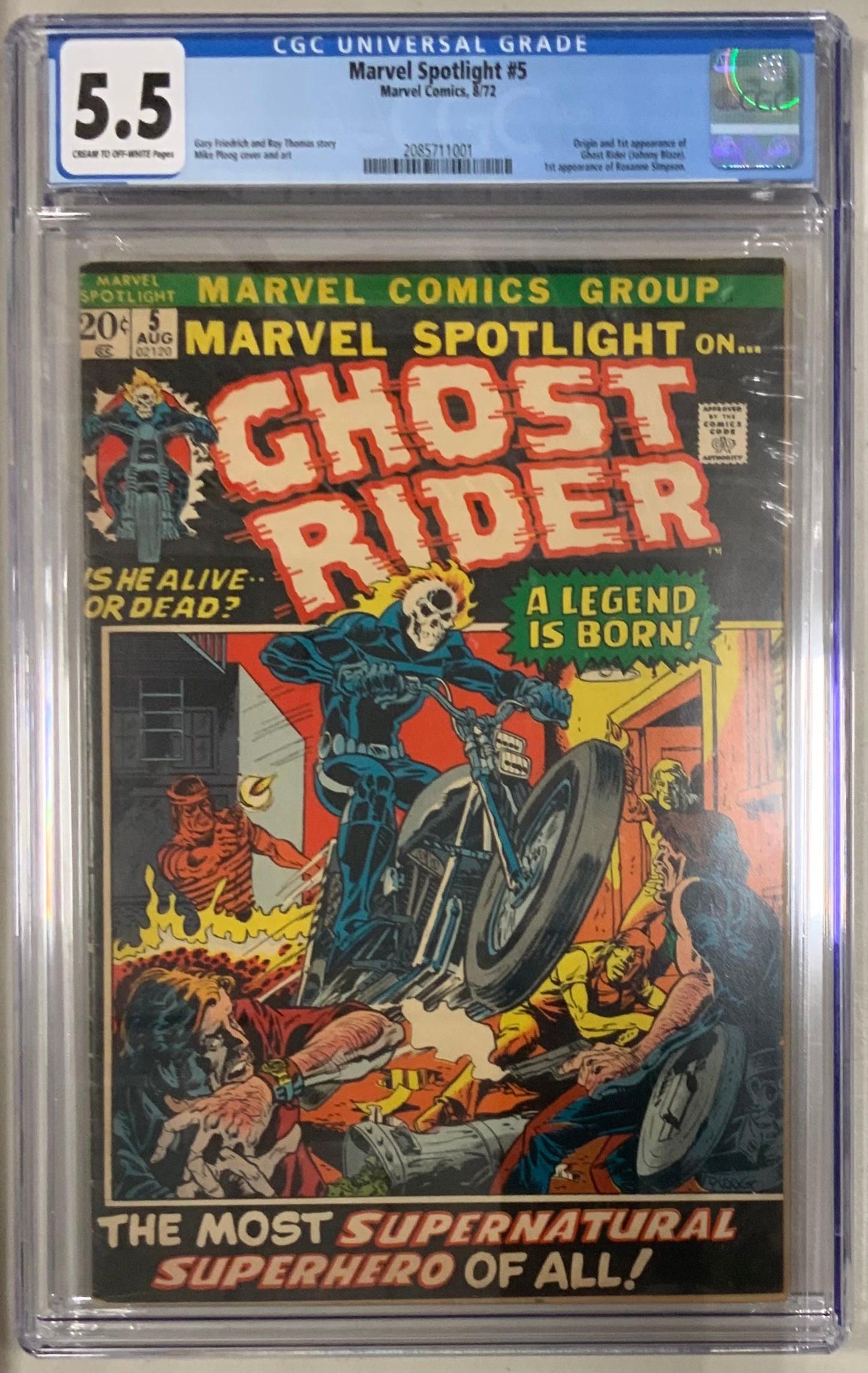 Marvel Spotlight #5 graded FN- 5.5 by CGC
