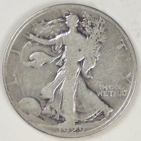 1929-S Walking Liberty Half Dollar, VG details