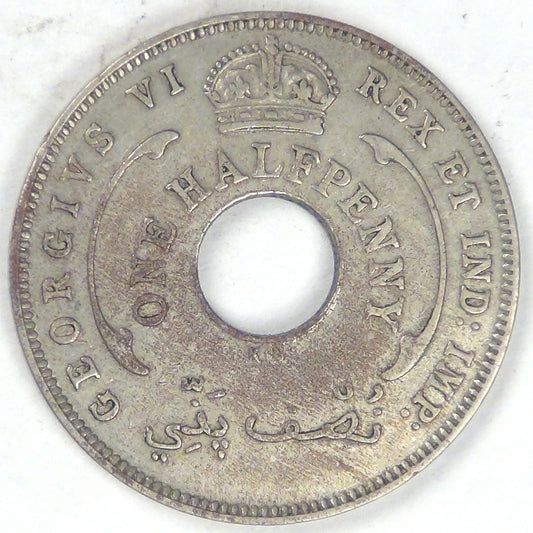 BRITISH WEST AFRICA - Colonies, George VI, 1937 KN, ½ Penny, Very Fine +