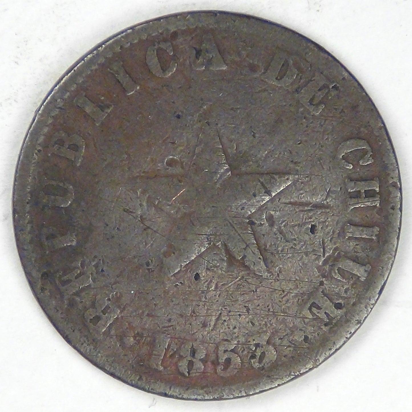 CHILE - Republic, 1853, Centavo, Fine