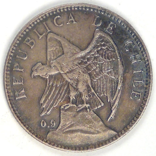 CHILE - Republic, 1910 So, Peso, Choice AU