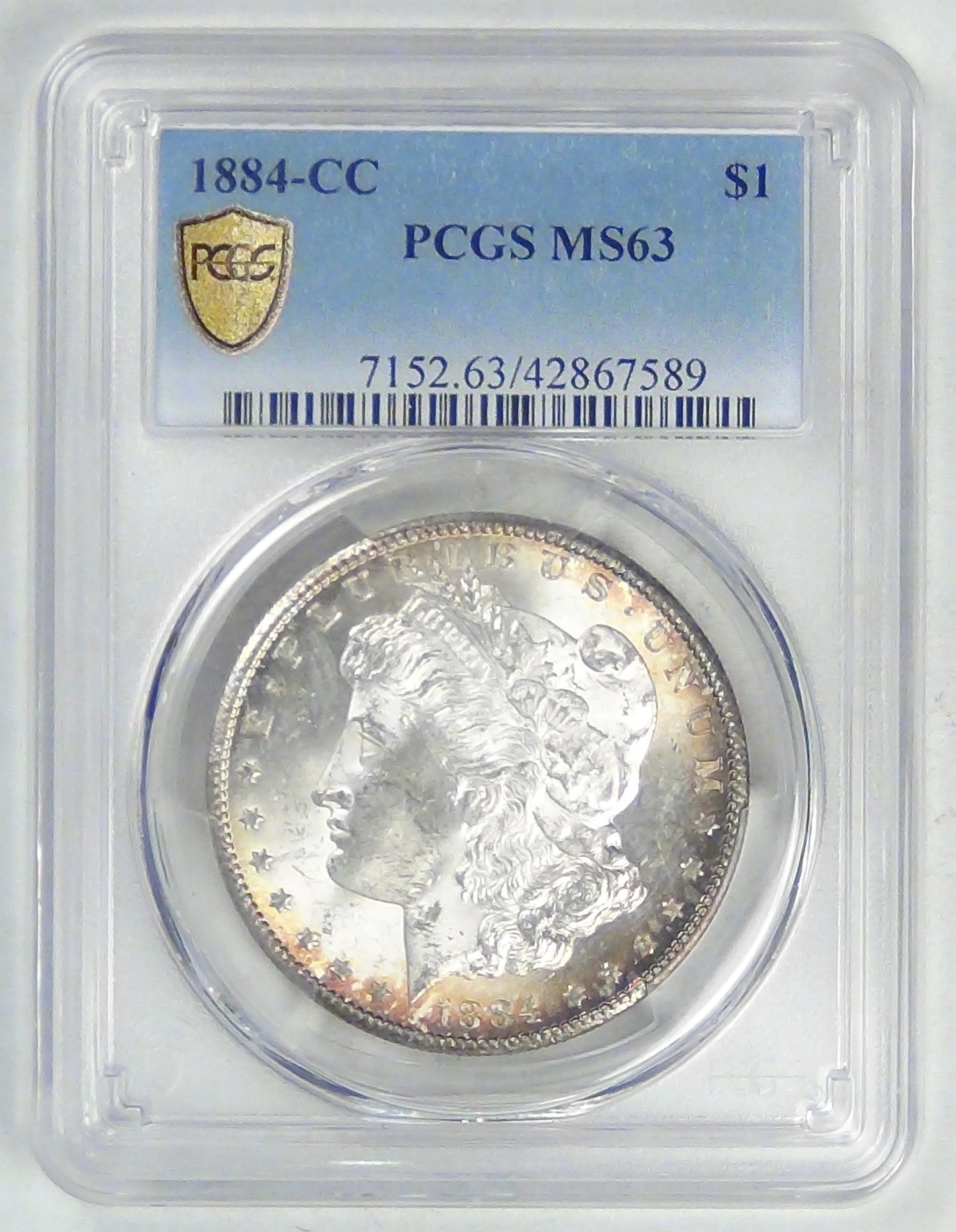 1884-CC Morgan Dollar, MS-63 PCGS