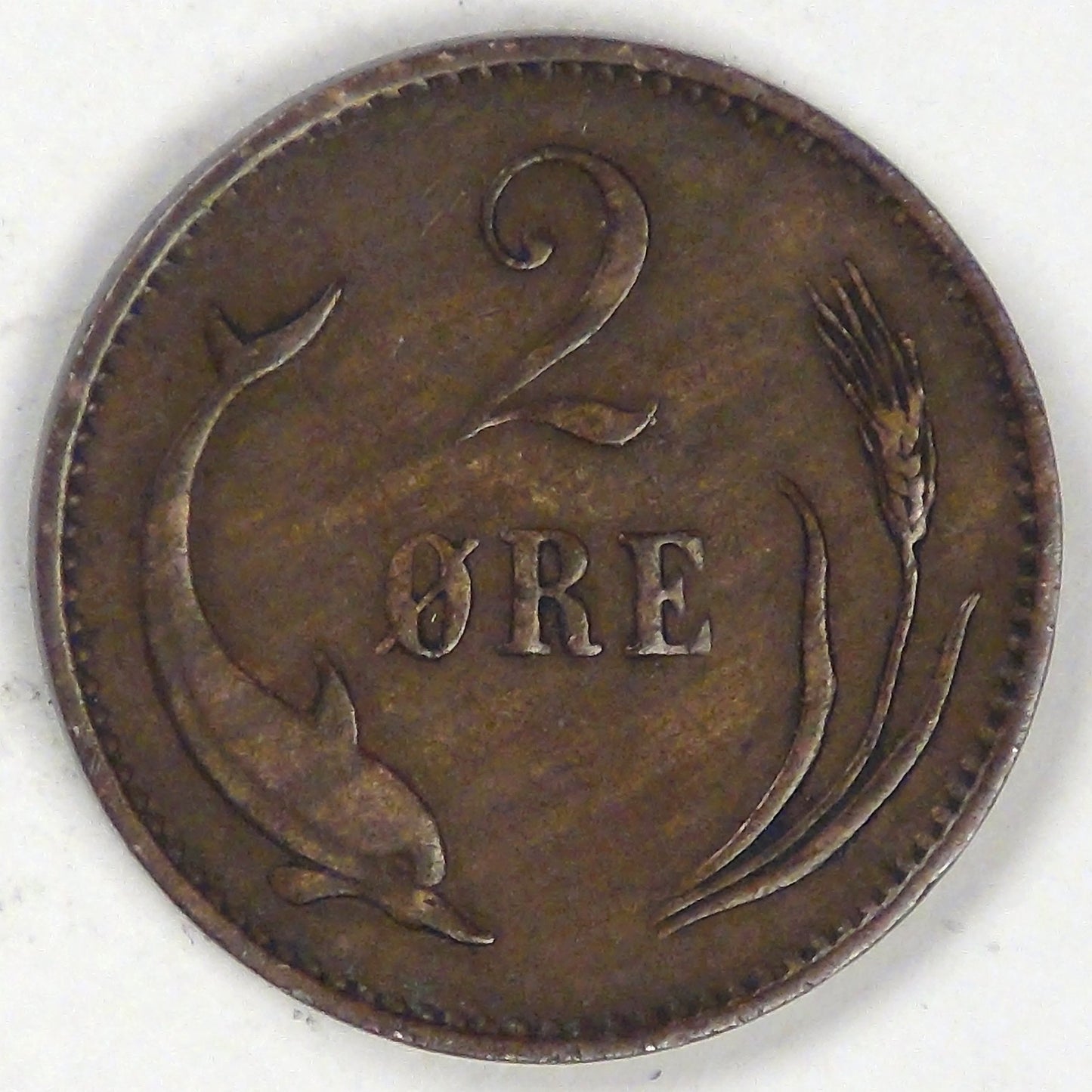 DENMARK, Christian IX, 1899 ♥ VBP, 2 Øre, Choice Extra Fine