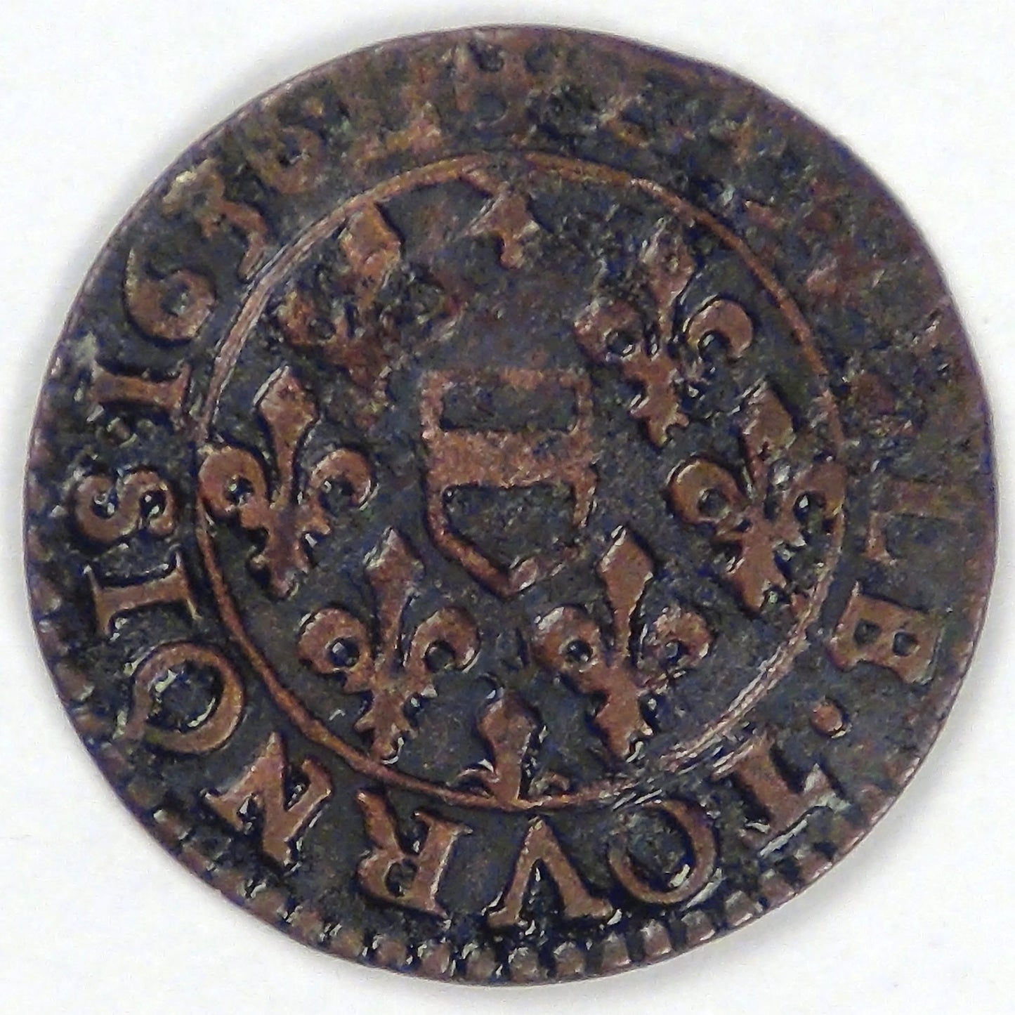 FRANCE - Principality of Boisbelle-Henrichemont, Maximilian I, 1636 Double Tournois, Very Fine
