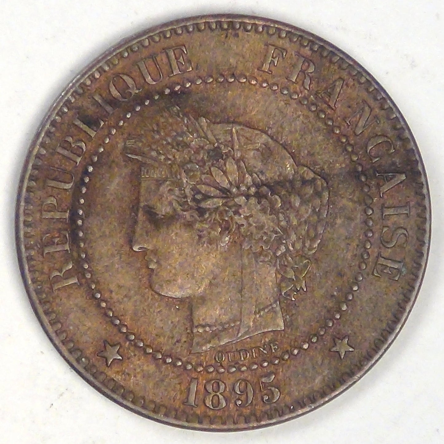 FRANCE - 3rd Republic, 1895 A, 2 Centimes, EF / AU
