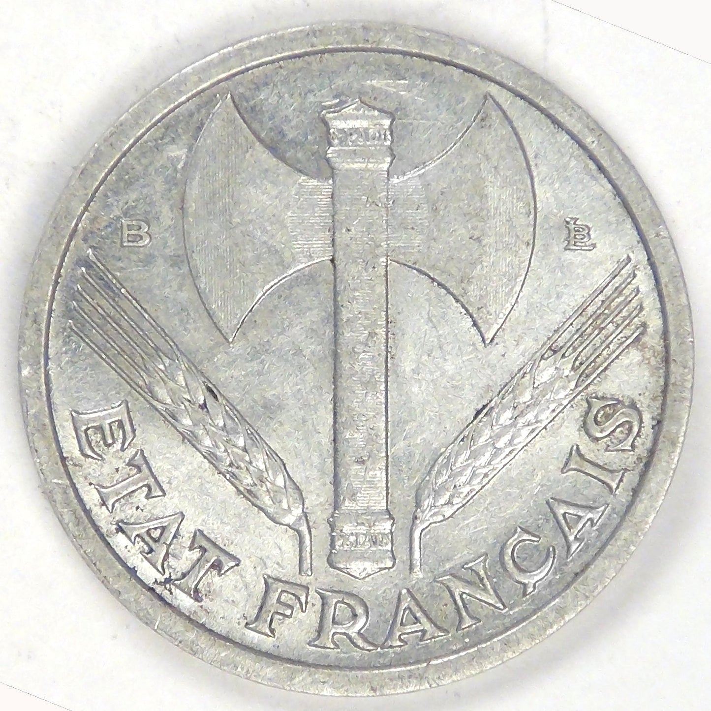 FRANCE - Vichy State, 1944 B, Franc, Almost Uncirculated