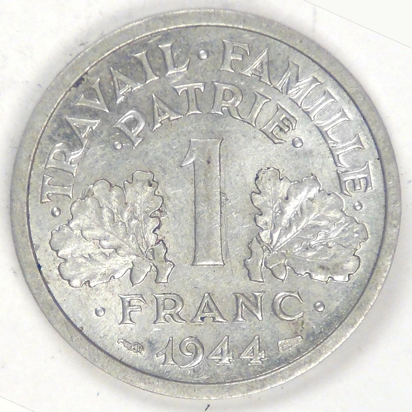 FRANCE - Vichy State, 1944 B, Franc, Almost Uncirculated