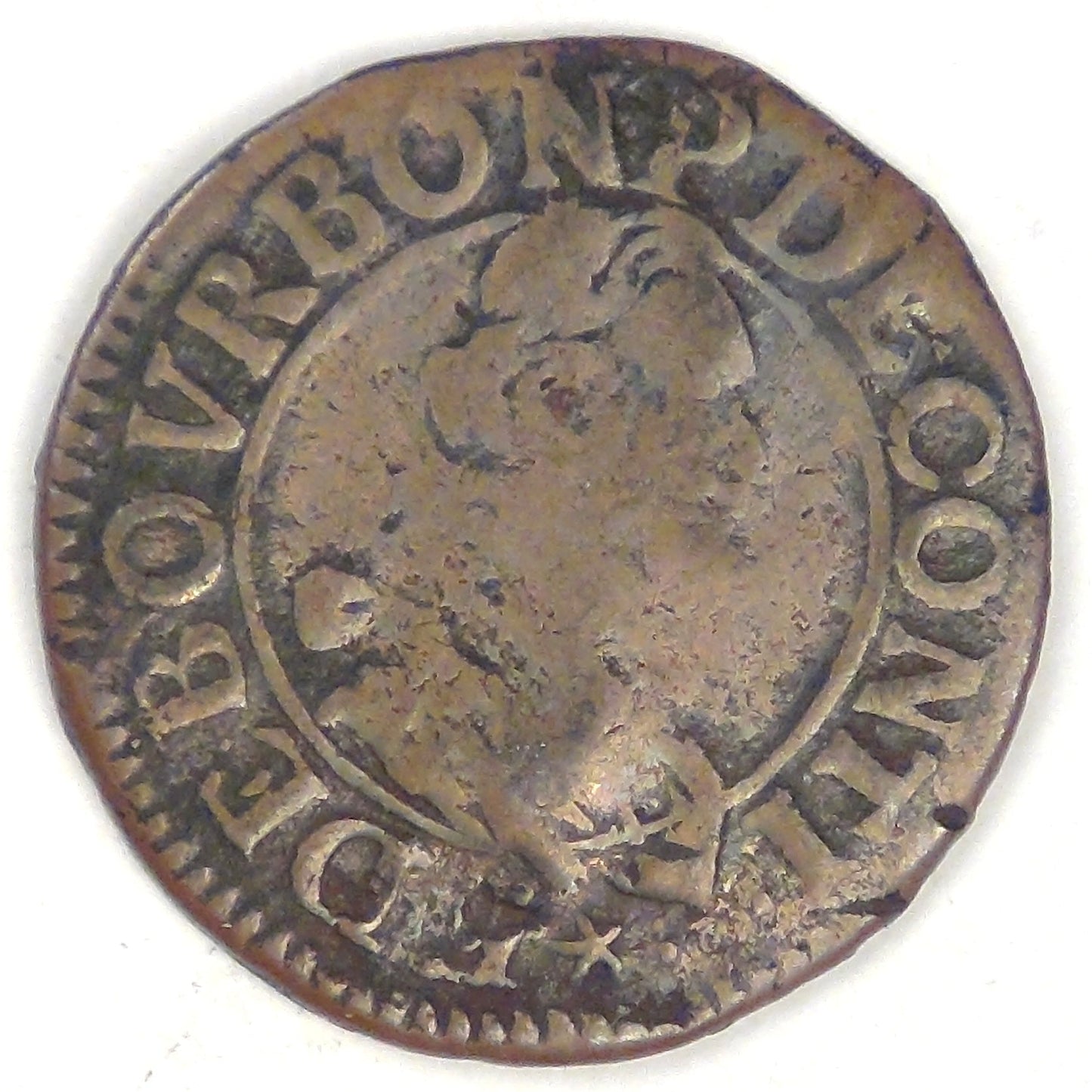 FRANCE - Principality of Château-Regnault, Francis, ND (1605-1614) Double Tournois, Very Good
