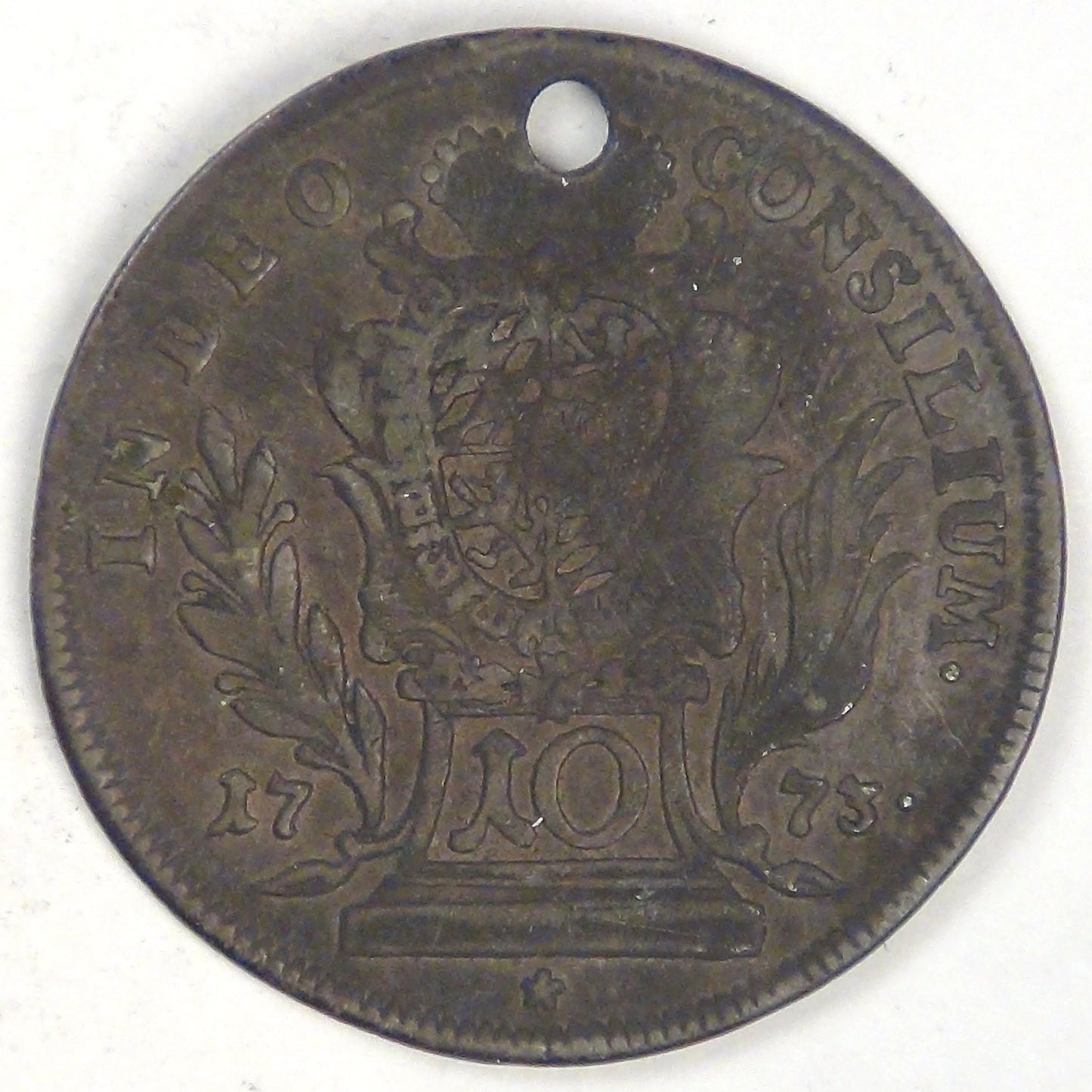 GERMANY - Bavaria, Maximilian III Joseph, 1773, 10 Kreuzer, Fine details (holed)