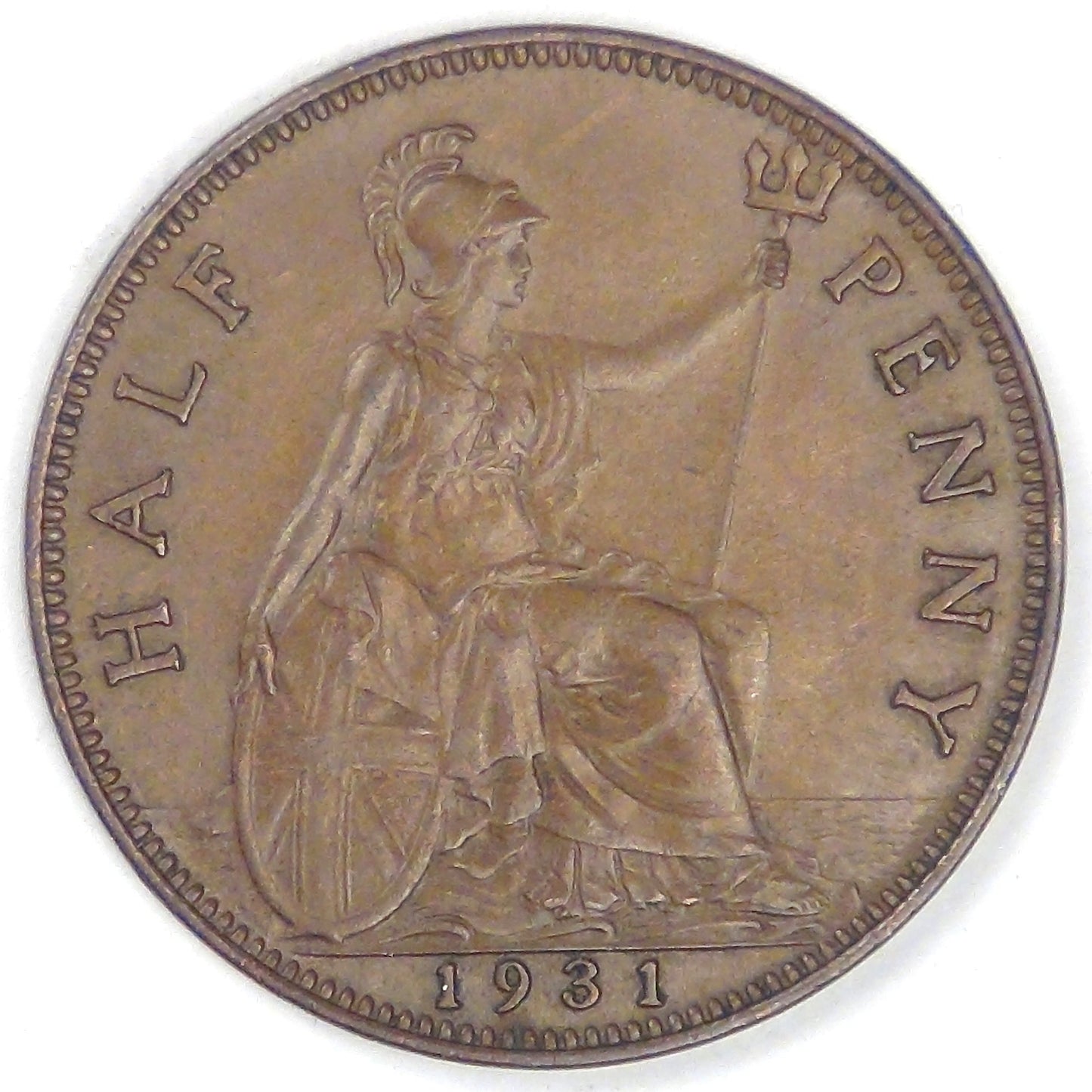 GREAT BRITAIN, George V, 1931, Half Penny, Choice Extra Fine