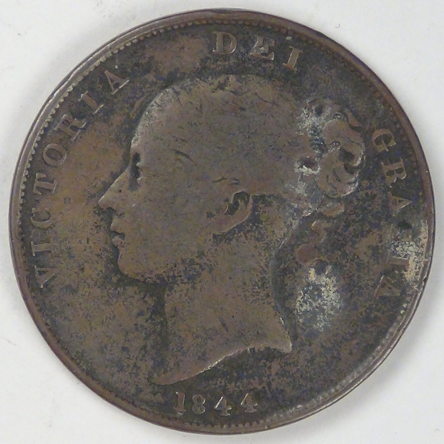 GREAT BRITAIN, Victoria, 1844, Penny, Fine details