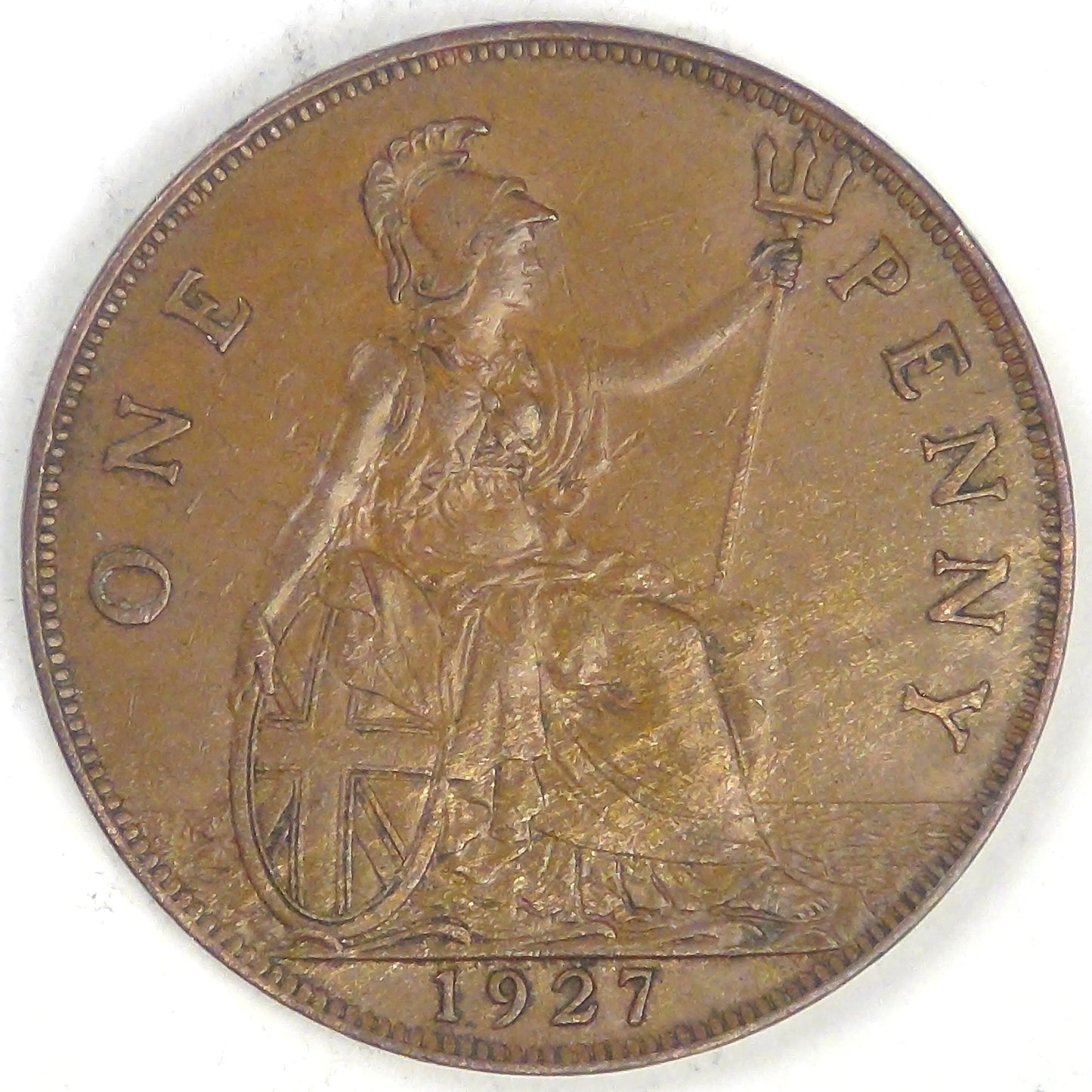 GREAT BRITAIN, George V, 1927, Penny, Extra Fine